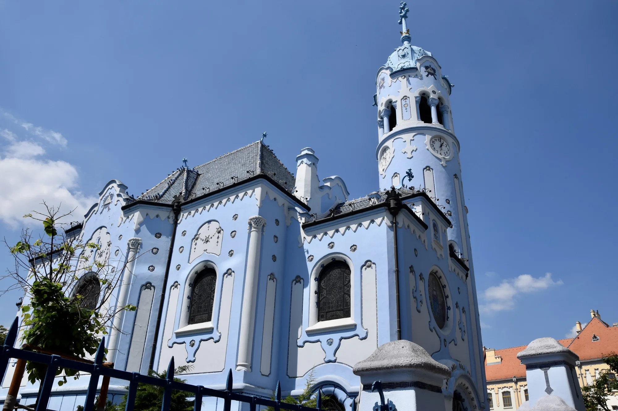 The powder-blue Art Nouveau Church of St. Elizabeth (the Blue Church) in Bratislava