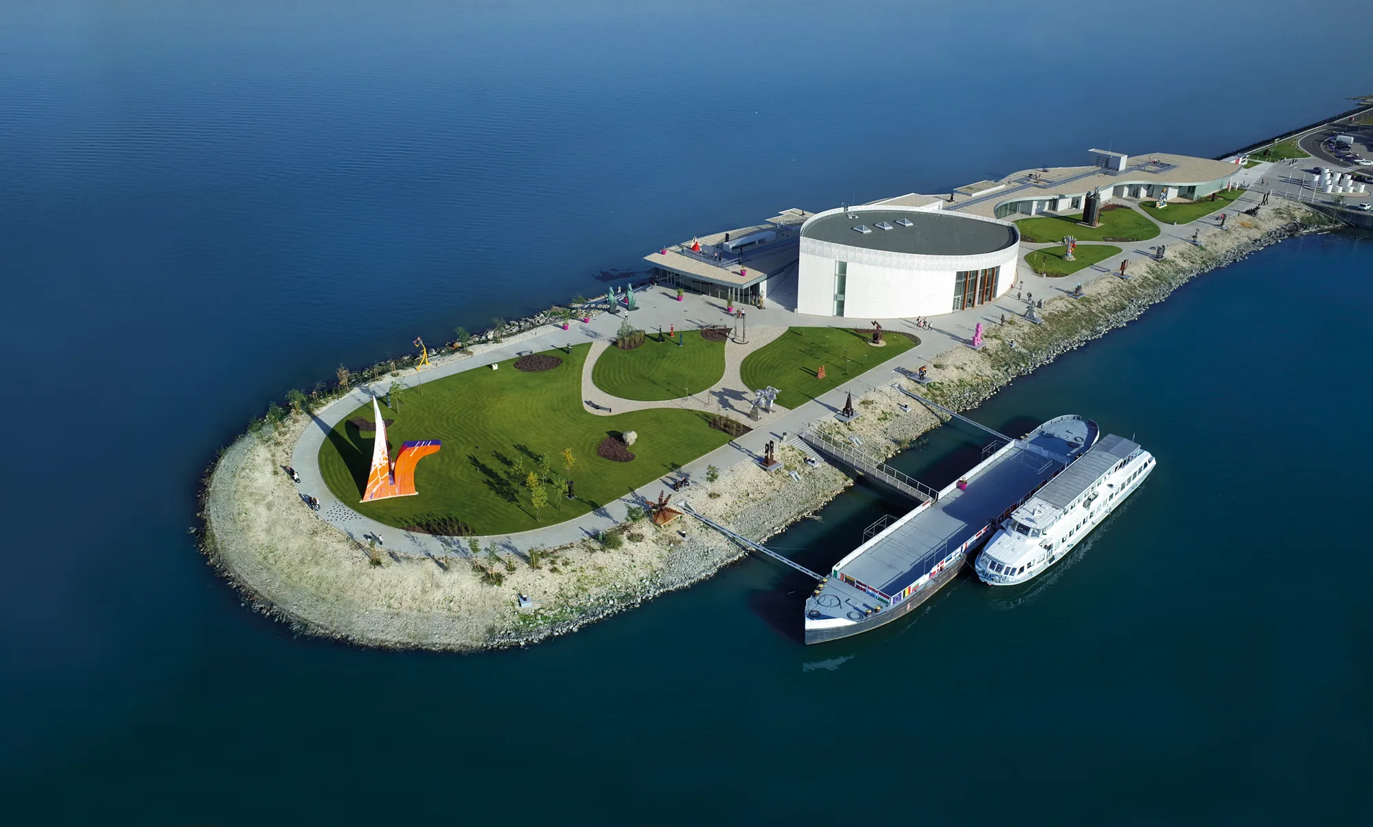 The Danubiana Meulensteen Art Museum on its peninsula in the Danube near Bratislava